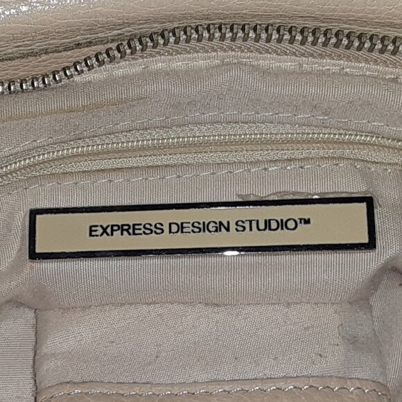 Express Design Studio * Buff Ecru Beige Cream Tan Purse * Soft Leather * VGUC * - Picture 10 of 12
